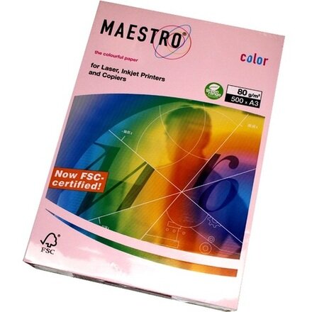 Fotokopirni papir za printanje u boji MAESTRO COLOR PASTEL A4  80 g/m2 500l OPI74 flamingo