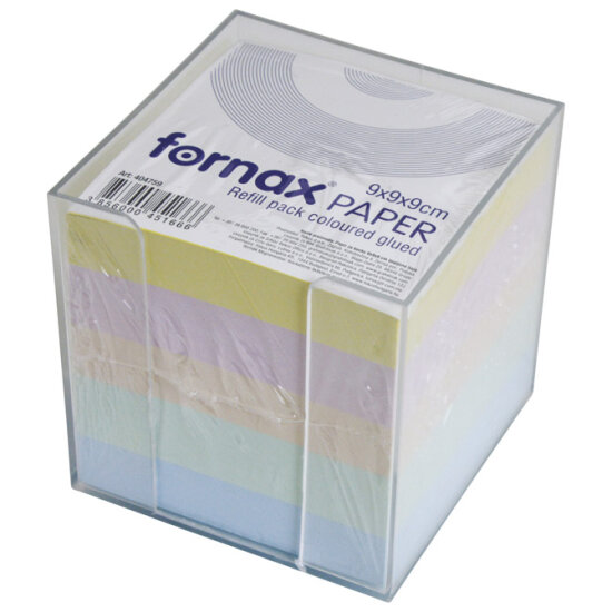 Kutija za papiriće PVC i papirići u pastel boji dim. 9x9x9cm FORNAX