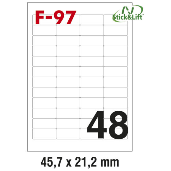 Etikete  45,7 x  21,2 mm bijele odljepljive FORNAX F-97 4800/1