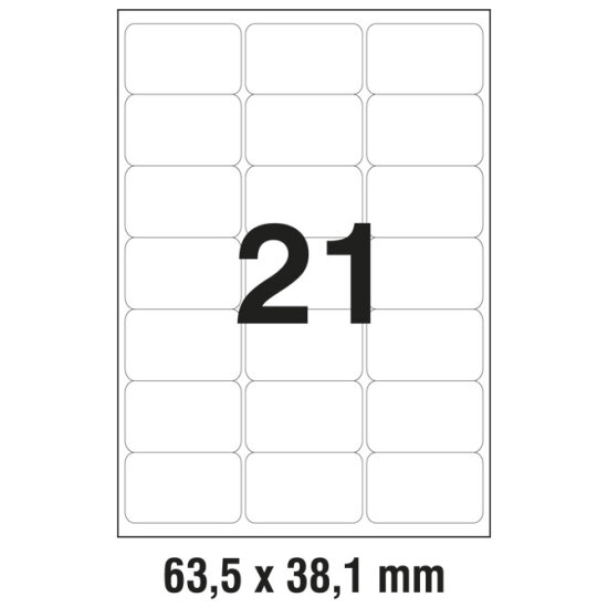 Etikete  63,5 x  38,1 mm prozirne polyester ZWECKFORM L7560-25