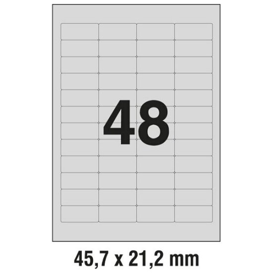 Etikete  45,7 x  21,2 mm srebrne polyester ZWECKFORM L6009-20,  960/1