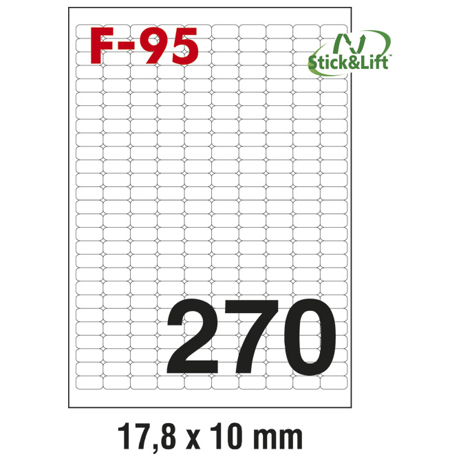 10120 Etikete  17,8 x  10 mm bijele odljepljive FORNAX F-95 27000/1 (100L)