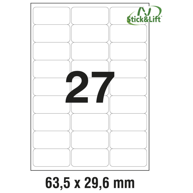 10123 Etikete  63,5 x  29,6 mm bijele odljepljive ZWECKFORM 4737 675/1 (25l)