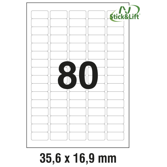 10124 Etikete  35,6 x 16,9 mm bijele odljepljive ZWECKFORM L4732REV-25 (25l)