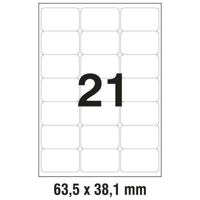 10135 Etikete  63,5 x  38,1 mm prozirne polyester ZWECKFORM L7560-25