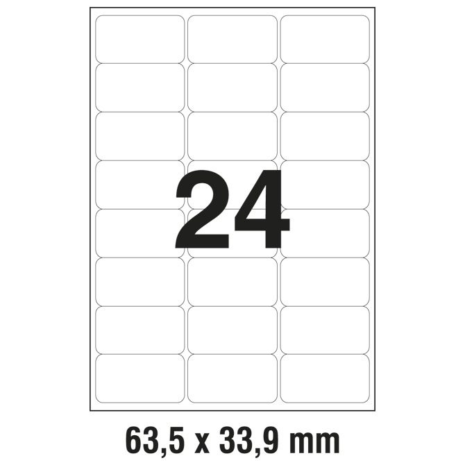 10145 Etikete  63,5 x  33,9 mm bijele polyester ZWECKFORM 4773 (20l)