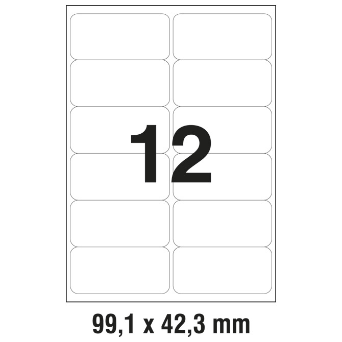 10137 Etikete  99,1 x  42,3 mm prozirne polyester ZWECKFORM 4772-25  300/1  (25l)