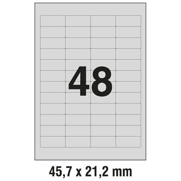 10144 Etikete  45,7 x  21,2 mm srebrne polyester ZWECKFORM L6009-20,  960/1