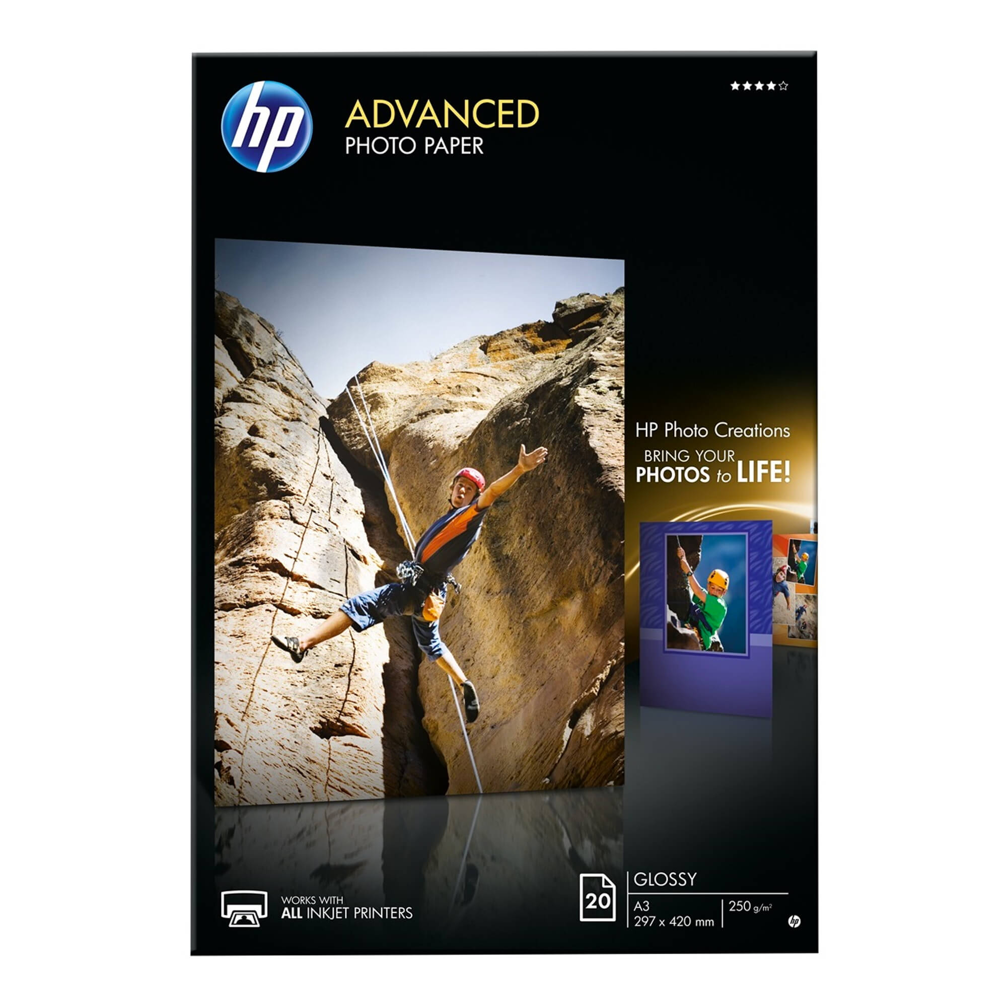Papir photo inkjet A3 250g/m2 HP Q8697A advanced photo A3 20/1 - orig.