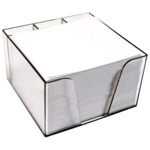 Kutija za papiriće PVC i papirići bijeli  10x8,5x6 cm ELISA (09990)