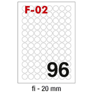 Etikete okrugle ¤  20mm bijele FORNAX 9600/1 (100l)