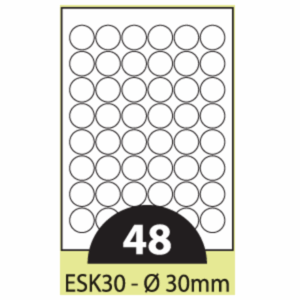 Etikete okrugle ¤  30mm bijele FORNAX 4800/1 (100l)