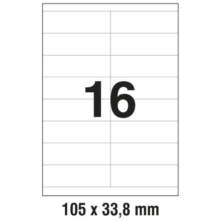 10476 Etikete 105 x  33,8 mm bijele ZWECKFORM 3665 1600/1 (100l)