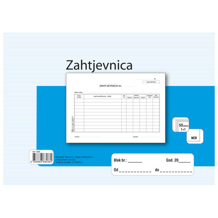 Obrazac ZAHTJEVNICA A5 A-27/NCR 100 listova