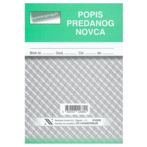 Obrazac POPIS PREDANOG NOVCA  I-47/NCR (EUR)