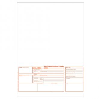 Obrazac HUB-3A nacionalni nalog za plaćanje za memorandum, A4 laser 1+0   300/1