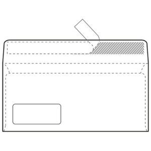 10730-16 Kuverta CLASSIC ABT PL - 110x230mm, bijela strip set 100/1