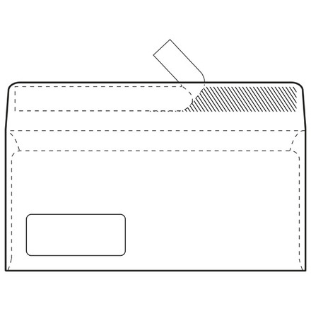 10730-16 Kuverta CLASSIC ABT PL - 110x230mm, bijela strip set 100/1