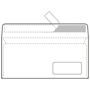 10730-17 Kuverta CLASSIC ABT PD - 110x230mm, bijela strip set 100/1