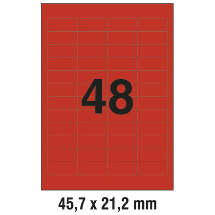 10967 Etikete  45,7 x  21,2 mm crvene ZWECKFORM 6038-20  960/1 (20l)