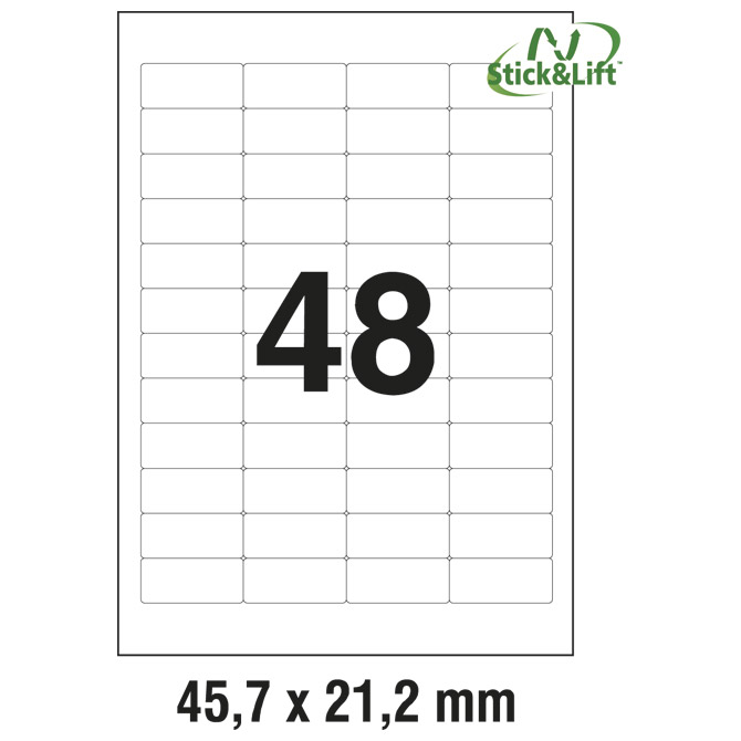 10968 Etikete  45,7 x  21,2 mm odljepljive bijele ZWECKFORM 4736 1200/1 (25l)