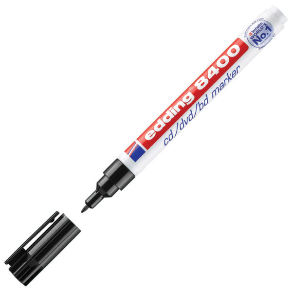 Flomaster permanentni za CD/DVD  0,5-1 mm EDDING 8400 crni
