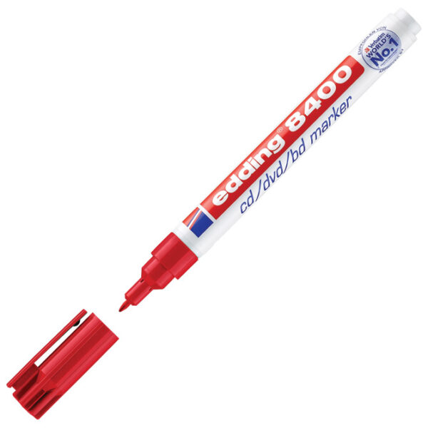 16100 Flomaster permanentni za CD/DVD  0,5-1 mm EDDING 8400 crveni