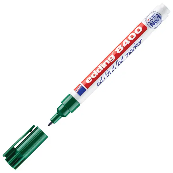Flomaster permanentni za CD/DVD  0,5-1 mm EDDING 8400 zeleni