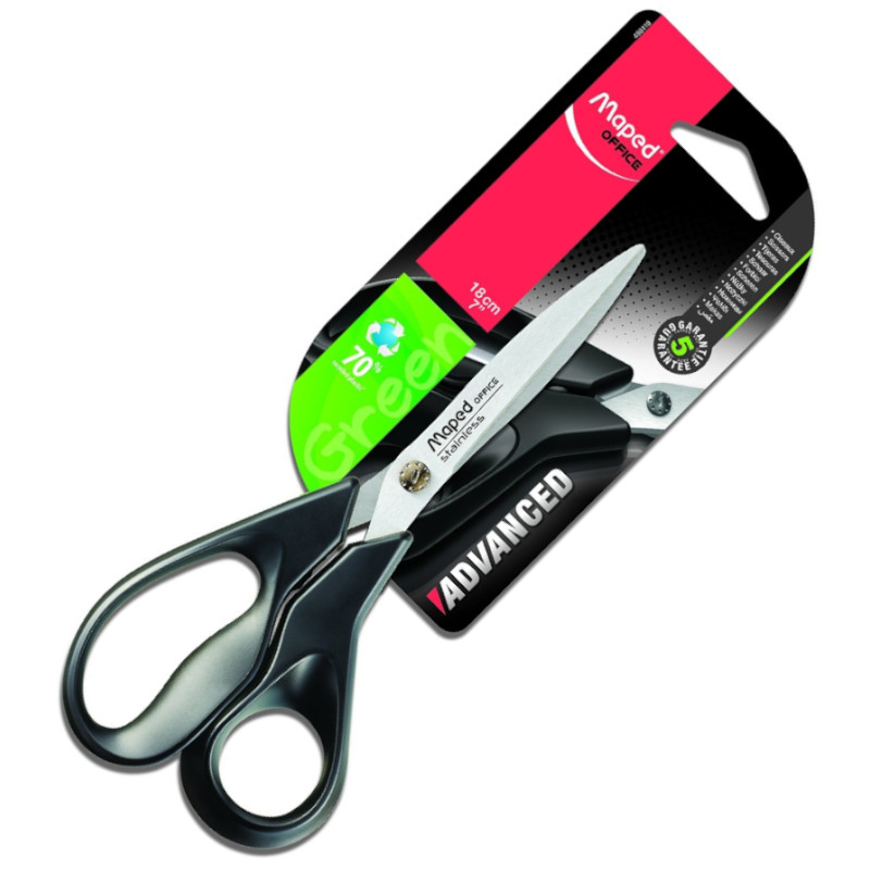 20165 Škare 18 cm MAPED Advanced green 498110 crno-plava