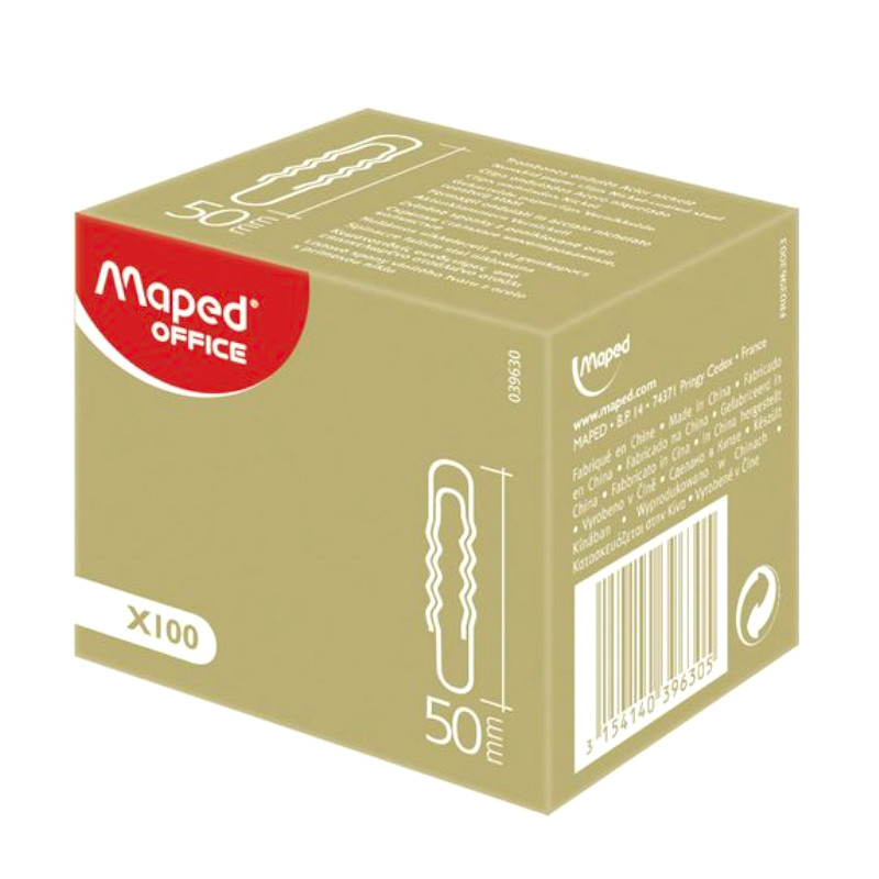 Spajalice ručne 50 mm MAPED 039630 poniklani čelik "nazubljene" 100/1