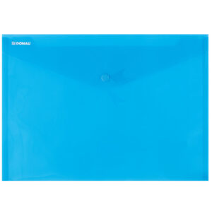 Fascikl PP s gumbom u obliku kuverte A4 DONAU 8544001PL-10  prozirno plavi