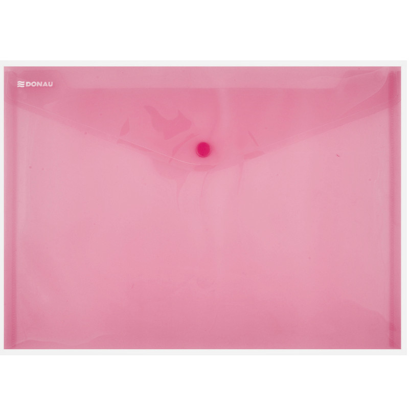 Fascikl PP s gumbom u obliku kuverte A4 DONAU 8544001PL-04 prozirno crveni