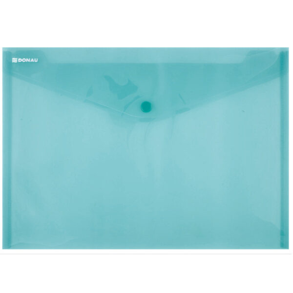 Fascikl PP s gumbom u obliku kuverte A4 DONAU 8544001PL-06 prozirno zeleni