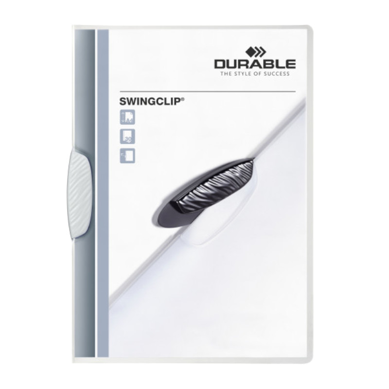 Fascikl PP sa zatvaračem A4 1-30L DURABLE 2260 Swingclip bijeli klip