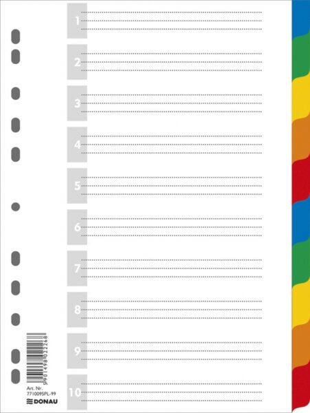 25070 Pregrade PVC 10 boja A4 DONAU 7710095PL-99