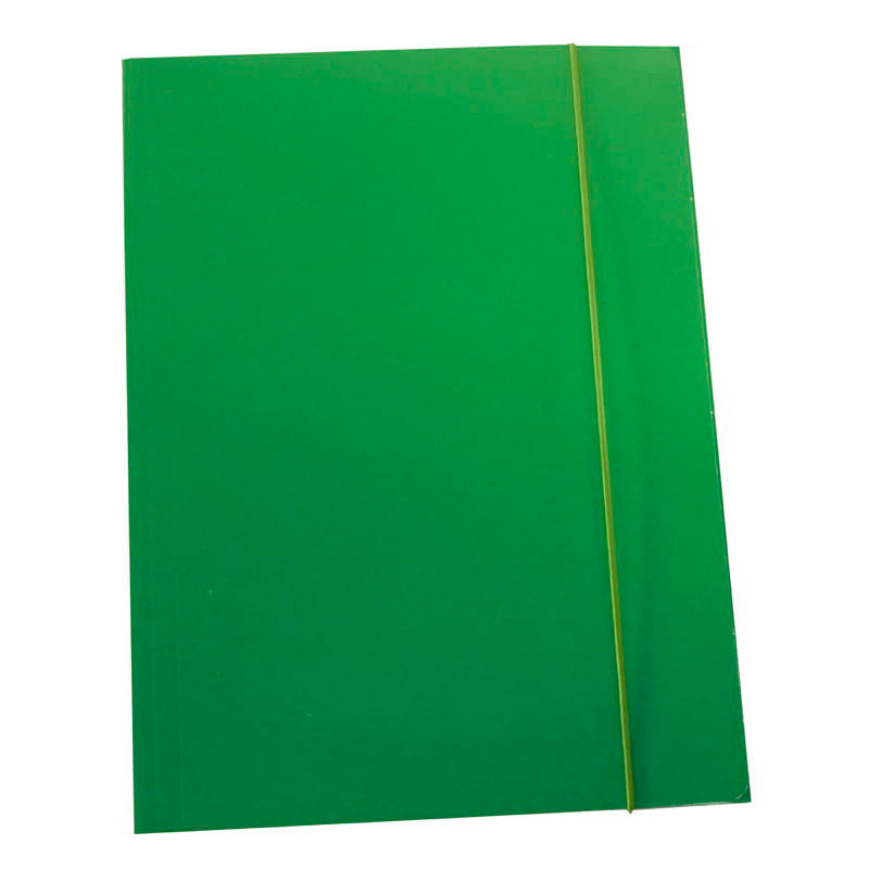 Fascikl plastificirani klapna s gumicom A4  zeleni