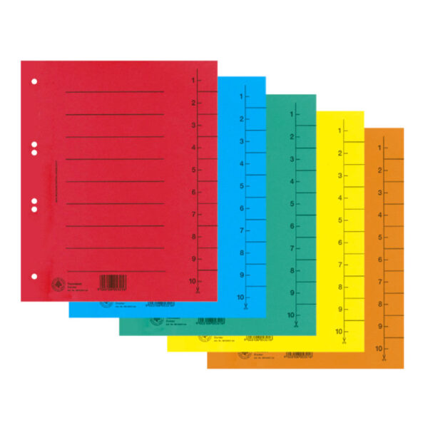 25536 Pregrade kartonske s 6 rupa i crtama A4 DONAU 8610001S-99 sort 5 boja 100/1