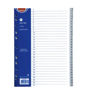 Pregrade PVC brojevi 1-31 A4 NOKI  sive  59231