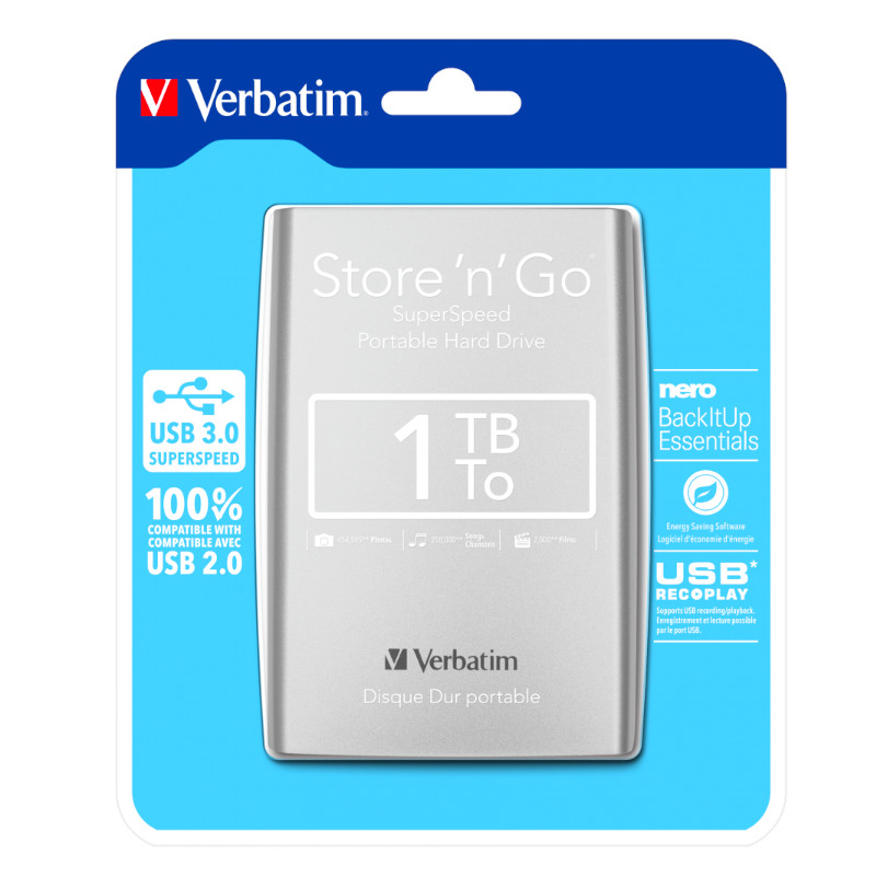 Hard disk externi VERBATIM 53071 USB 3.0  2,5"  1TB srebrni