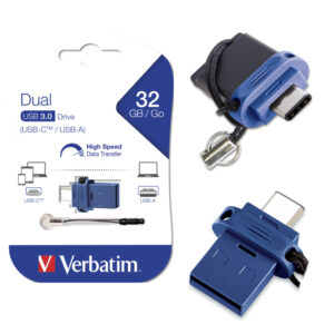 32839 USB-C/USB-A memorija 3.2 32 GB VERBATIM 49966 Store'n'Go Dual crno-plavi