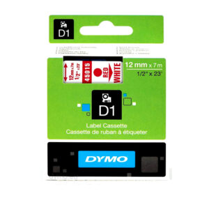 Vrpca 12mm x 7m DYMO D1 crveni tekst/bijela vrpca
