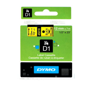 Vrpca 12mm x 7m DYMO D1 crni tekst/žuta vrpca