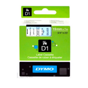 Vrpca 19mm x 7m DYMO D1 crni tekst/srebrna vrpca