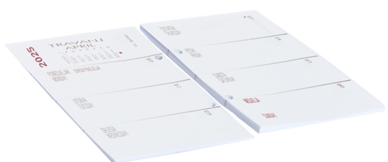 37883 Kalendar stolni - uložak standardne rupe - razmak od 7 cm TJEDNI 2025 TOBI