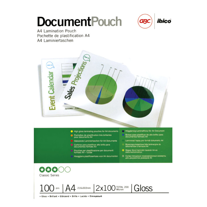 Folija za plastificiranje 100mic 216x303mm A4 sjajna 100/1