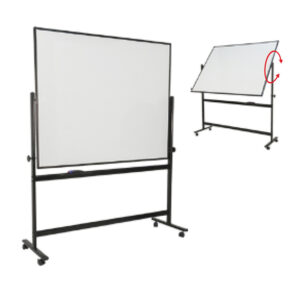 Ploča magnetna na stalku s kotačima 240x120cm aluminijski okvir dvostrana bijela