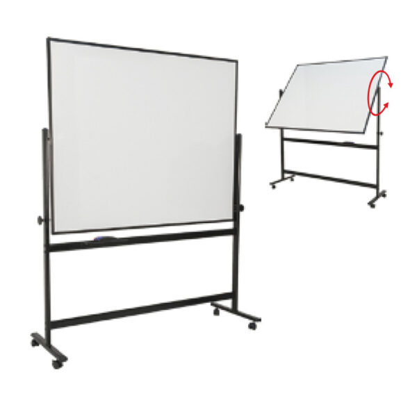 Ploča magnetna na stalku s kotačima 240x120cm aluminijski okvir dvostrana bijela