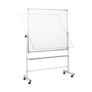 Ploča magnetna na stalku s kotačima 200x120cm aluminijski okvir dvostrana bijela