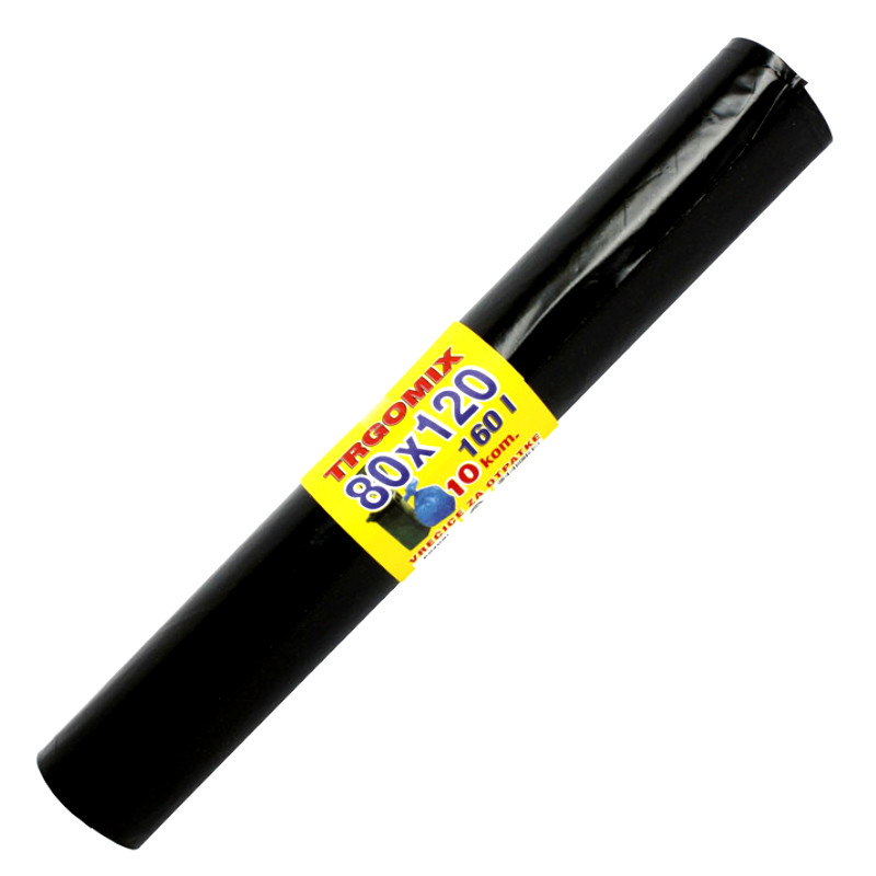 Vreće za smeće 80x120 cm 160 L 10/1 LD crne extra čvrste