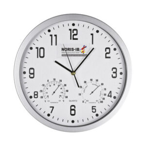 Sat zidni fi 35 cm s vlagomjerom i termometrom bijeli